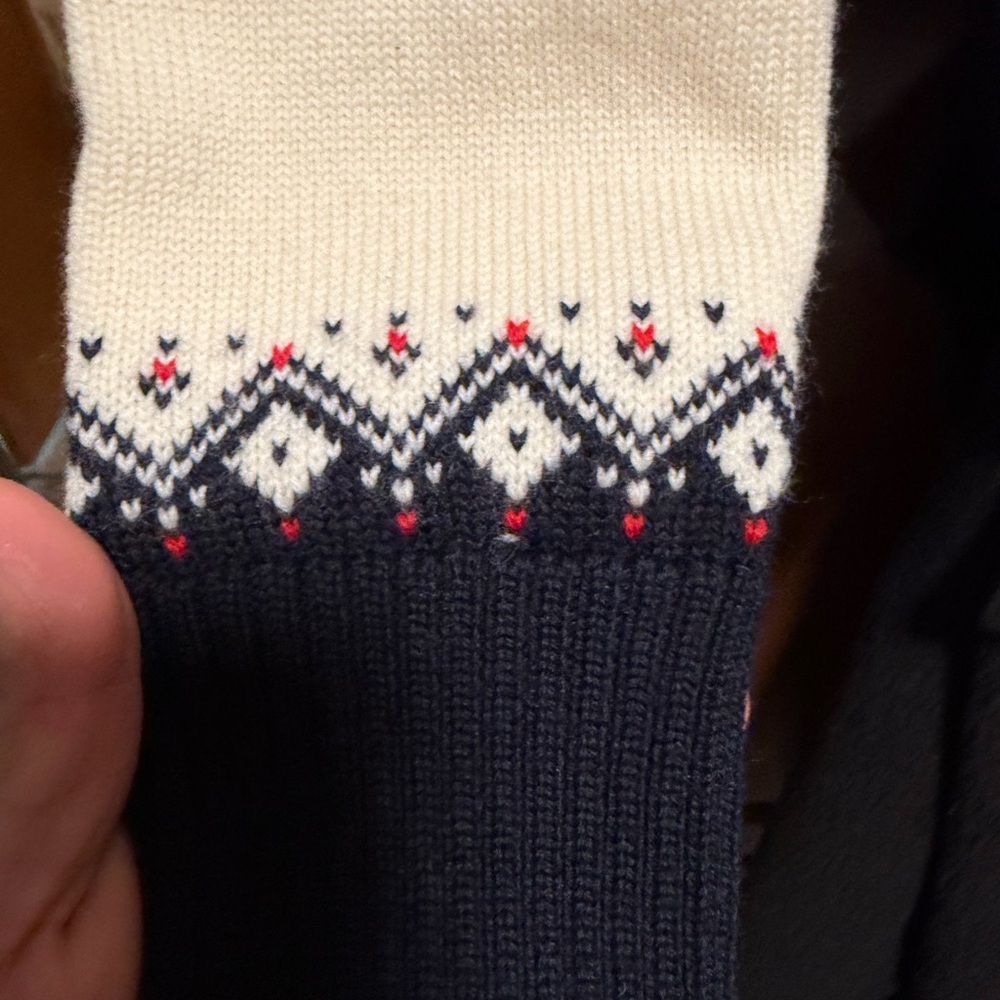 Dale of Norway Women's Navy, Cream & Red Half-Zip Turtleneck Sweater - Picture 5 of 7